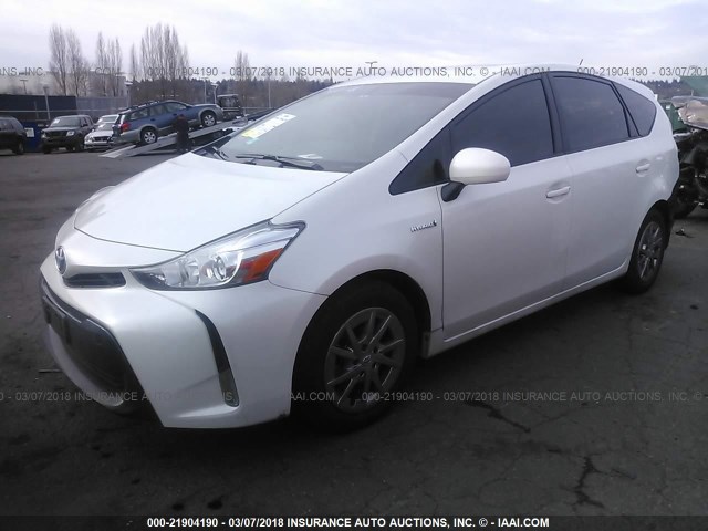 JTDZN3EU5FJ036498 - 2015 TOYOTA PRIUS V WHITE photo 2