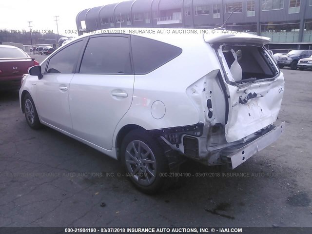 JTDZN3EU5FJ036498 - 2015 TOYOTA PRIUS V WHITE photo 3