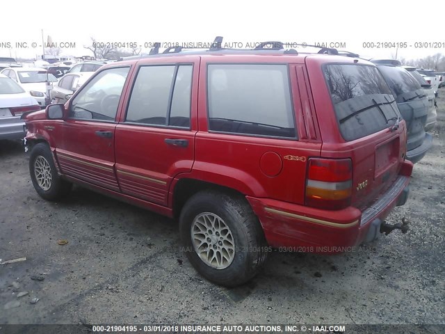 1J4GZ78Y0RC144399 - 1994 JEEP GRAND CHEROKEE LIMITED RED photo 3