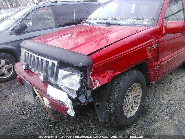 1J4GZ78Y0RC144399 - 1994 JEEP GRAND CHEROKEE LIMITED RED photo 6