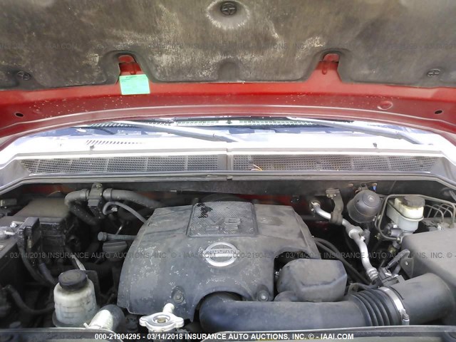 1N6AA07B17N224137 - 2007 NISSAN TITAN XE/SE/LE RED photo 10