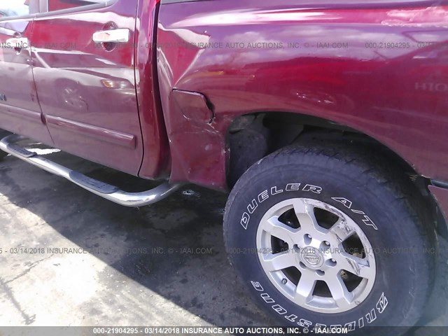 1N6AA07B17N224137 - 2007 NISSAN TITAN XE/SE/LE RED photo 6