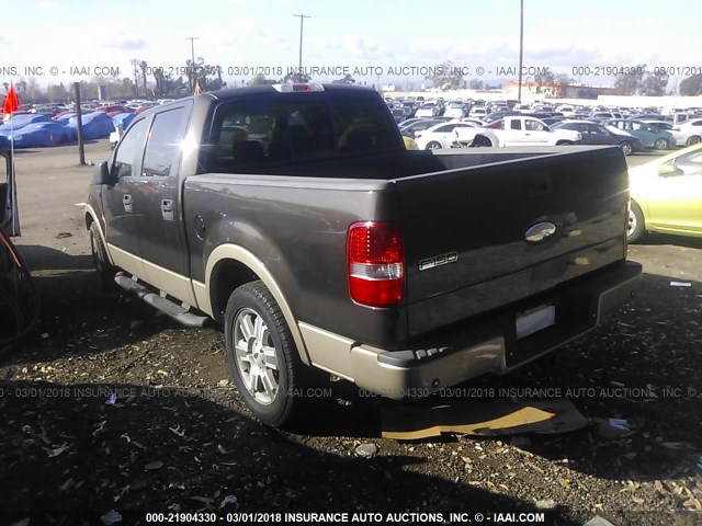 1FTPW12587KC94161 - 2007 FORD F150 SUPERCREW BROWN photo 3
