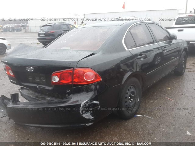 KNAGE123X85258728 - 2008 KIA OPTIMA LX/EX BLACK photo 4