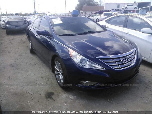 5NPEC4AC6DH546677 - 2013 HYUNDAI SONATA SE/LIMITED BLUE photo 1