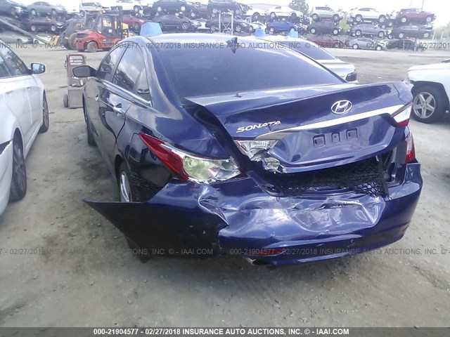 5NPEC4AC6DH546677 - 2013 HYUNDAI SONATA SE/LIMITED BLUE photo 3