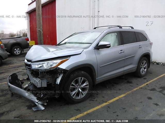 5TDBKRFH8FS158077 - 2015 TOYOTA HIGHLANDER LE/LE PLUS SILVER photo 2