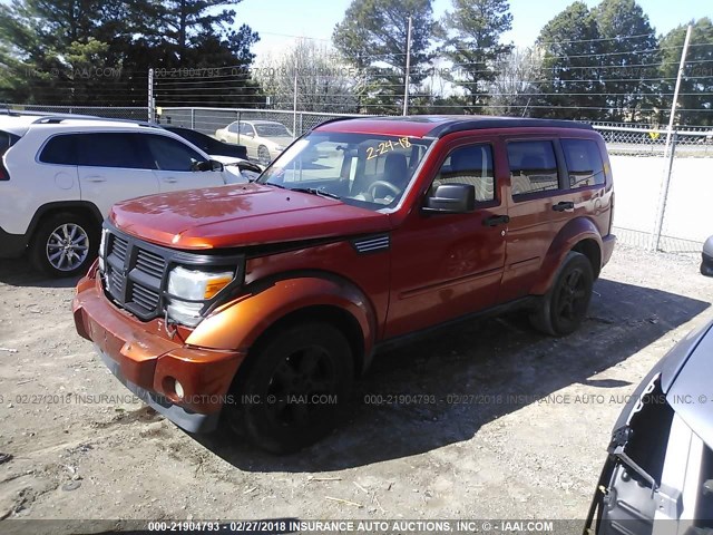 1D8GT28K78W126759 - 2008 DODGE NITRO SXT ORANGE photo 2