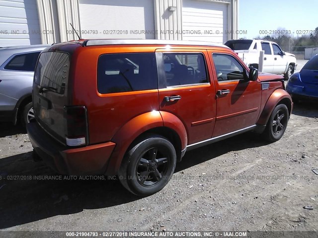 1D8GT28K78W126759 - 2008 DODGE NITRO SXT ORANGE photo 4