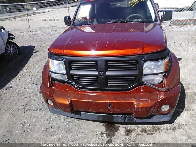 1D8GT28K78W126759 - 2008 DODGE NITRO SXT ORANGE photo 6