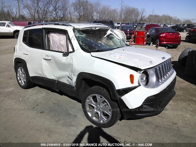 ZACCJBDT9GPE27188 - 2016 JEEP RENEGADE LIMITED WHITE photo 1