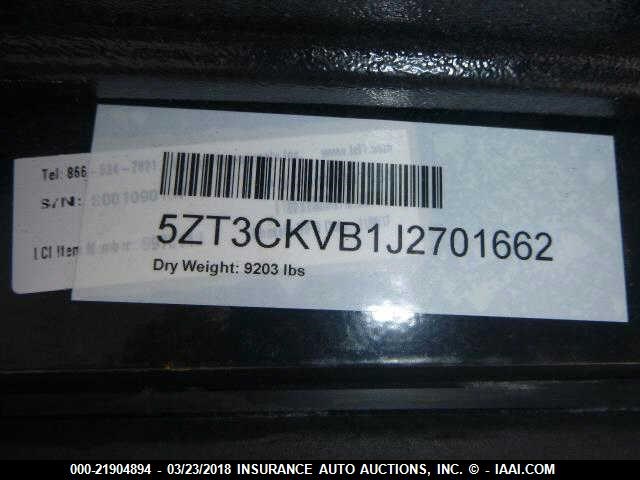 5ZT3CKVB1J2701662 - 2018 FOREST RIVER CHEROKEE ARCTIC WOLF  BLACK photo 9