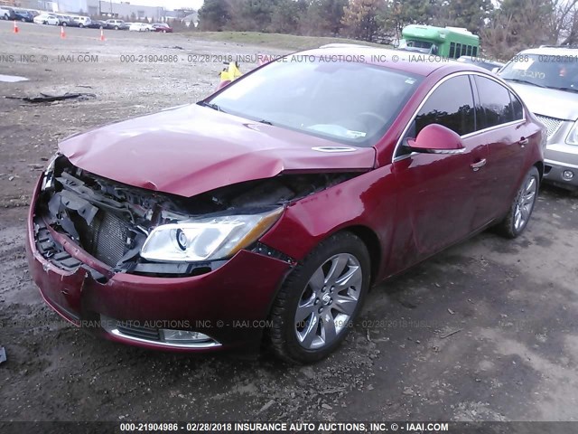 2G4GT5GV9C9213653 - 2012 BUICK REGAL PREMIUM RED photo 2