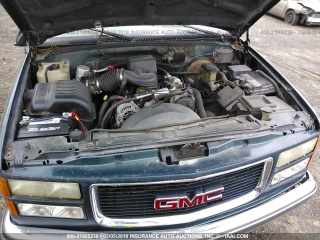 2GTEC19R5V1507413 - 1997 GMC SIERRA C1500 GREEN photo 10