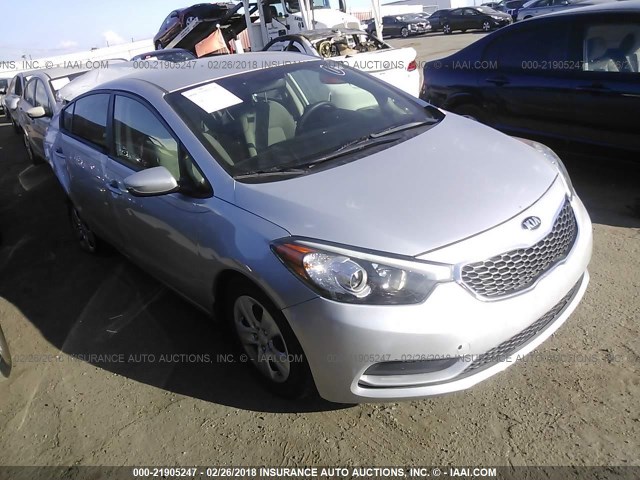 KNAFK4A64G5466202 - 2016 KIA FORTE LX SILVER photo 1