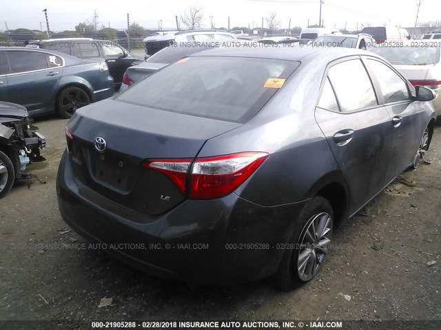 5YFBURHEXEP024868 - 2014 TOYOTA COROLLA L/LE/LE PLS/PRM/S/S PLS GRAY photo 4