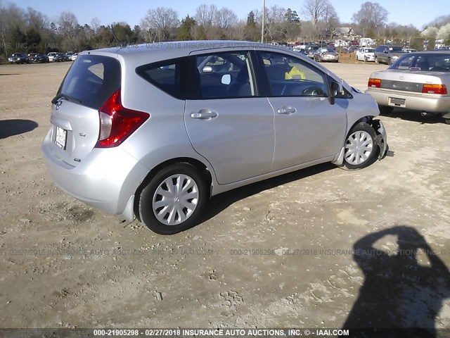 3N1CE2CP4EL414575 - 2014 NISSAN VERSA NOTE S/S PLUS/SV/SL SILVER photo 4