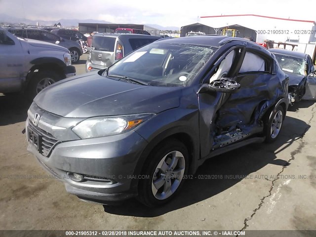 3CZRU6H72HM716871 - 2017 HONDA HR-V EXL GRAY photo 2