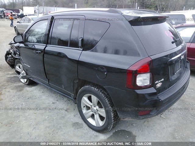 1C4NJDBB6ED880209 - 2014 JEEP COMPASS SPORT BLACK photo 3