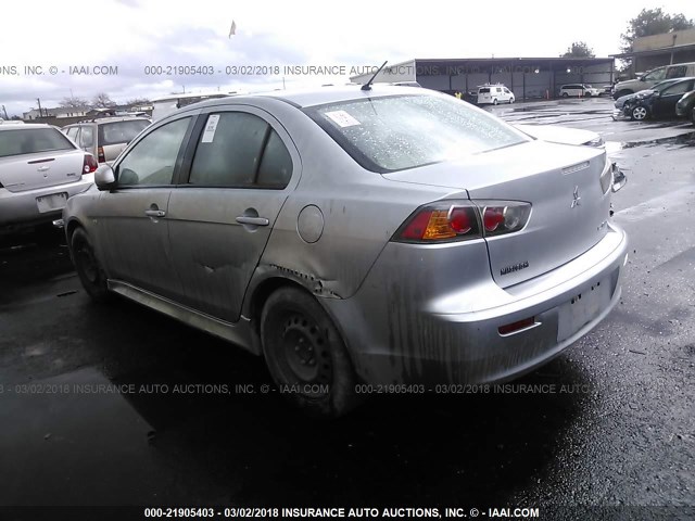 JA32U2FU9EU010544 - 2014 MITSUBISHI LANCER ES/ES SPORT SILVER photo 3