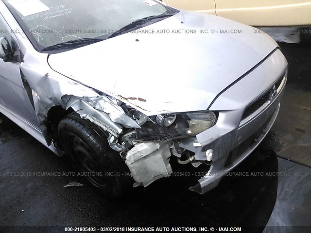 JA32U2FU9EU010544 - 2014 MITSUBISHI LANCER ES/ES SPORT SILVER photo 6