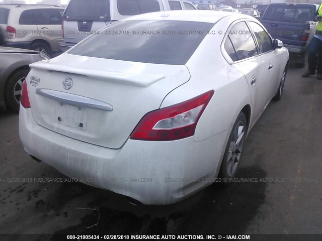 1N4AA5AP3BC813978 - 2011 NISSAN MAXIMA S/SV WHITE photo 4