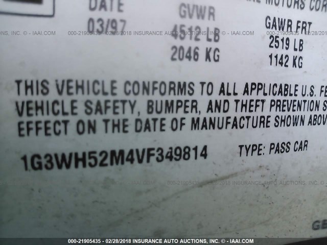 1G3WH52M4VF349814 - 1997 OLDSMOBILE CUTLASS SUPREME SL 棕色 照片 9