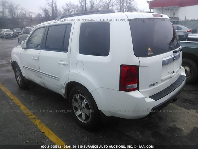 5FNYF48959B039774 - 2009 HONDA PILOT TOURING WHITE photo 3