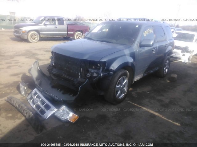 1FMCU0EG2BKB02345 - 2011 FORD ESCAPE LIMITED BLUE photo 2