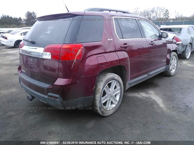 2CTALSEC3B6420974 - 2011 GMC TERRAIN SLE MAROON photo 4