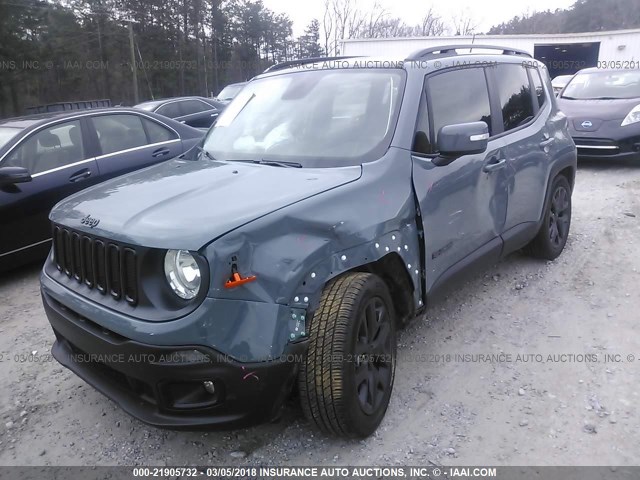 ZACCJABB9HPG47050 - 2017 JEEP RENEGADE LATITUDE BLUE photo 2