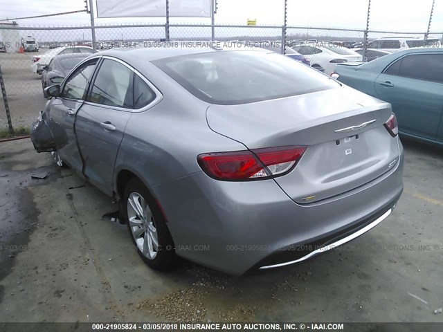 1C3CCCABXFN679345 - 2015 CHRYSLER 200 LIMITED GRAY photo 3