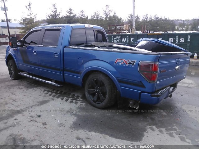 1FTFW1EF6EFA50840 - 2014 FORD F150 SUPERCREW BLUE photo 3