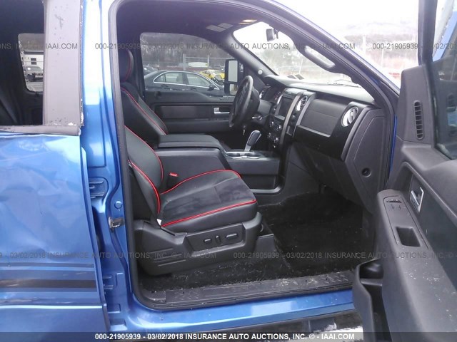 1FTFW1EF6EFA50840 - 2014 FORD F150 SUPERCREW BLUE photo 5