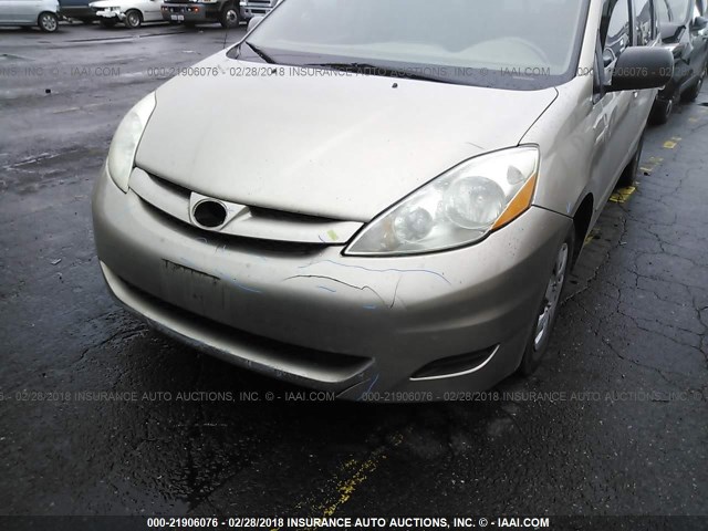 5TDZK23CX8S171995 - 2008 TOYOTA SIENNA CE/LE GOLD photo 6