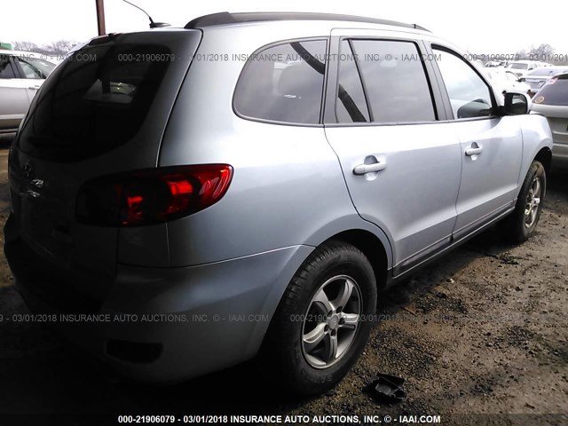 5NMSG13D18H167178 - 2008 HYUNDAI SANTA FE GLS BLUE photo 4