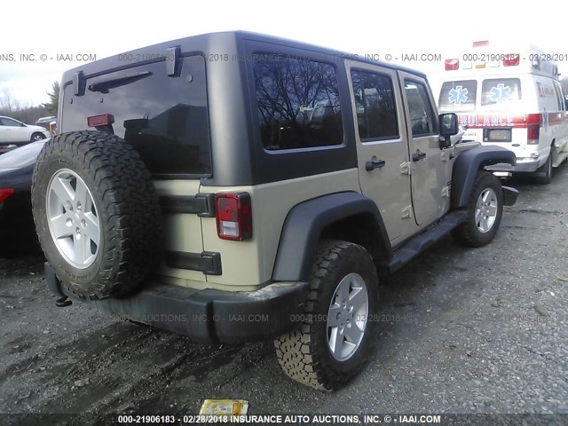 1C4BJWDG1JL829269 - 2018 JEEP WRANGLER UNLIMITE SPORT TAN photo 4