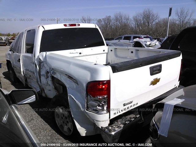 3GCPKSE70DG125933 - 2013 CHEVROLET SILVERADO K1500 LT WHITE photo 3