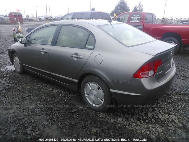 JHMFA362X7S022571 - 2007 HONDA CIVIC HYBRID GRAY photo 3