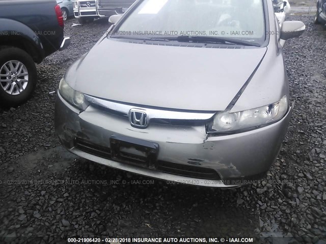 JHMFA362X7S022571 - 2007 HONDA CIVIC HYBRID GRAY photo 6