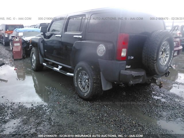 5GTDN13E278229591 - 2007 HUMMER H3 BLACK photo 3