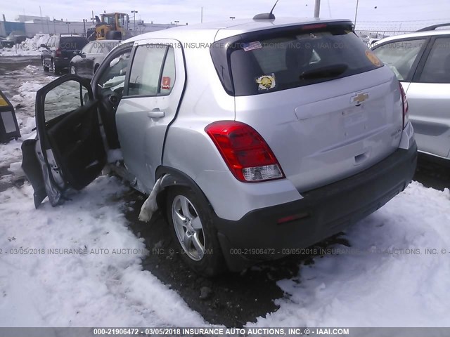 KL7CJNSB0GB598057 - 2016 CHEVROLET TRAX LS GRAY photo 3