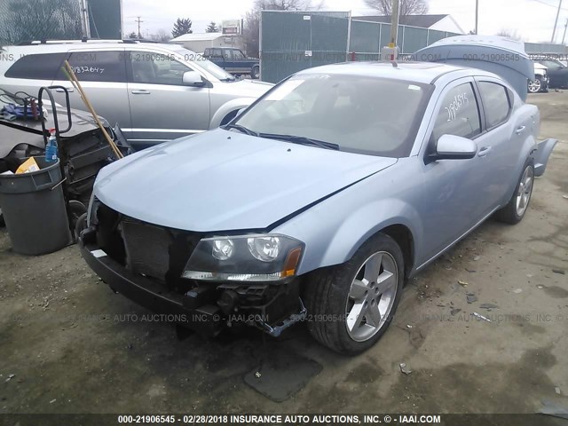 1C3CDZCGXDN549023 - 2013 DODGE AVENGER SXT BLUE photo 2