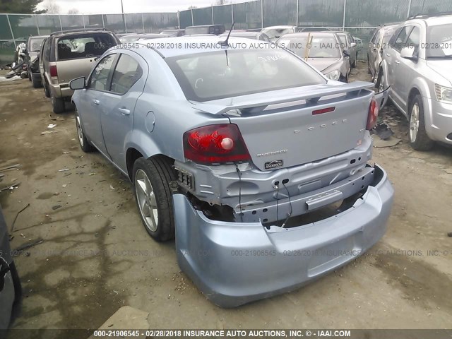 1C3CDZCGXDN549023 - 2013 DODGE AVENGER SXT BLUE photo 3