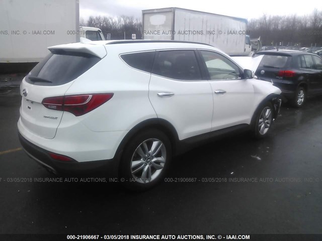 5XYZU3LA8EG187295 - 2014 HYUNDAI SANTA FE SPORT  WHITE photo 4