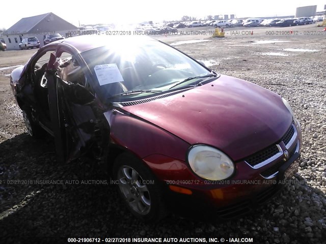 1B3ES56C45D158194 - 2005 DODGE NEON SXT MAROON photo 1