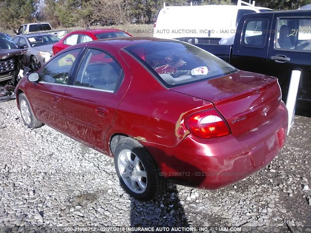 1B3ES56C45D158194 - 2005 DODGE NEON SXT MAROON photo 3