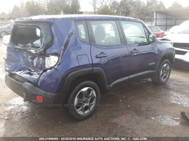 ZACCJBAT7GPD48879 - 2016 JEEP RENEGADE SPORT BLUE photo 4