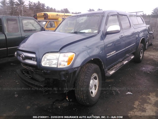 5TBDT44165S482635 - 2005 TOYOTA TUNDRA DOUBLE CAB SR5 BLUE photo 2