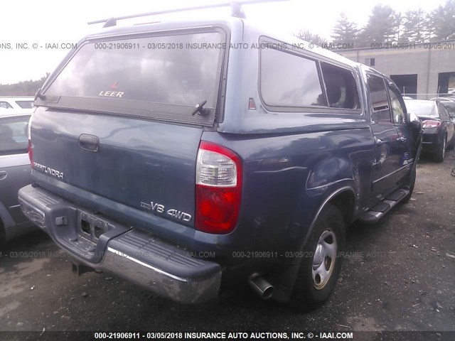 5TBDT44165S482635 - 2005 TOYOTA TUNDRA DOUBLE CAB SR5 BLUE photo 4